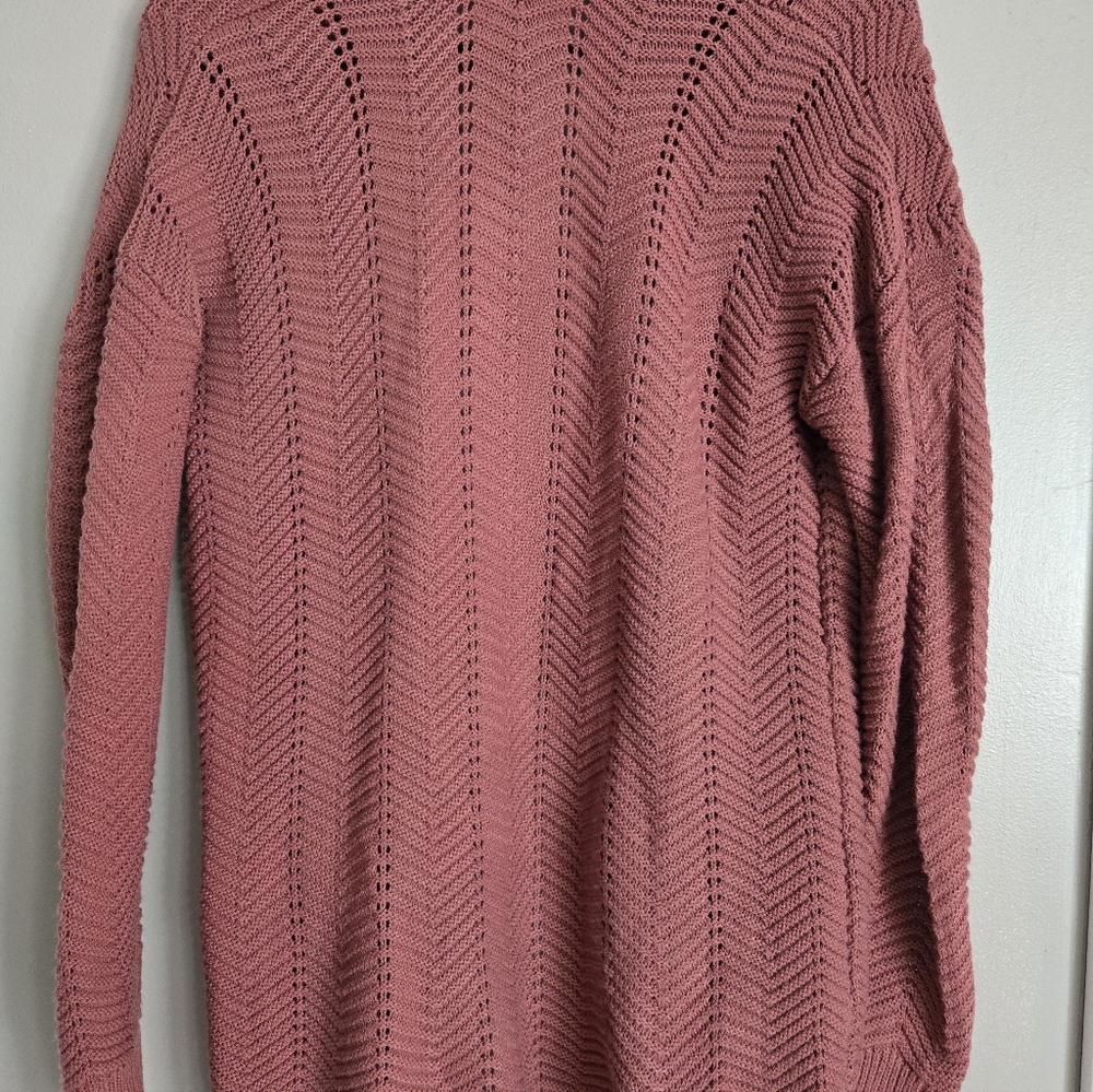 Charlotte Russe Dusty Rose Open-Front Cardigan - Picture 2 of 3